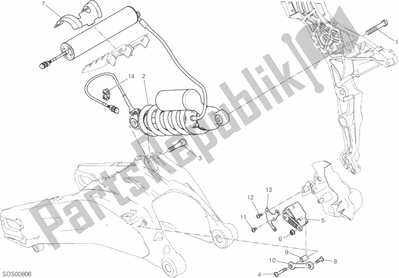 Todas las partes para Amortiguador Trasero de Ducati Multistrada 1260 Enduro 2019